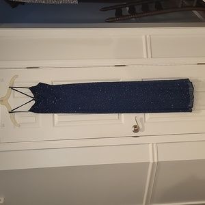 BEADS by San Mehta Prom Dress, Size Small, Navy Blue, Sequins and Stones